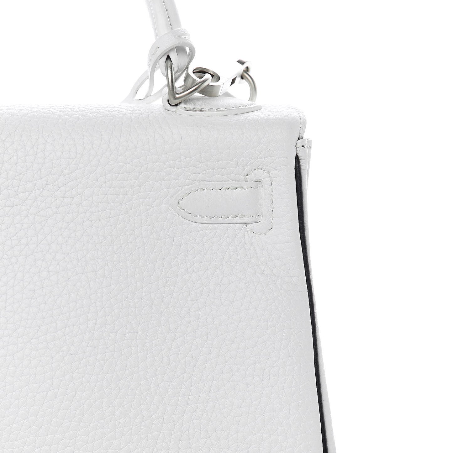Taurillon Clemence Horseshoe Kelly Retourne 25 White Black