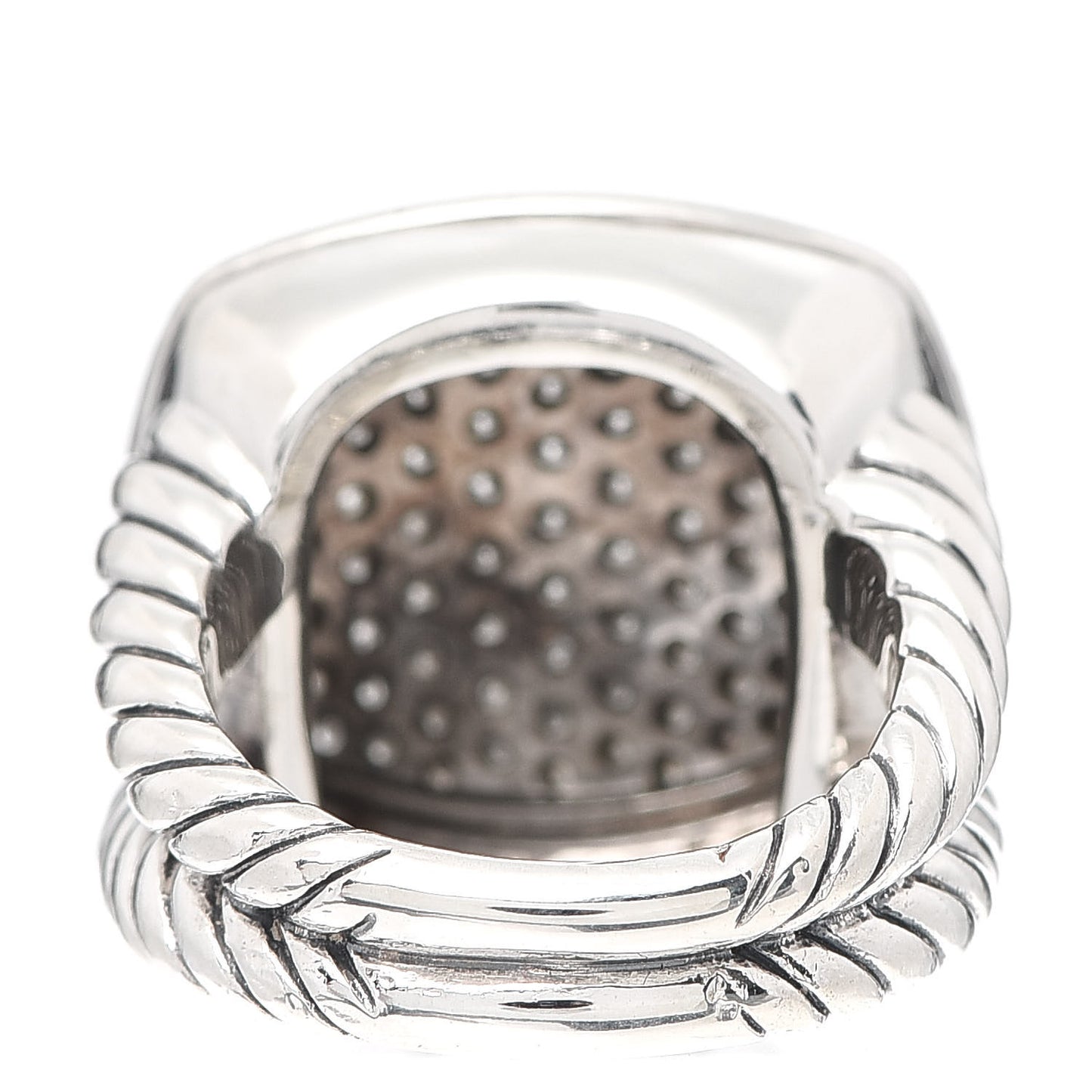 Sterling Silver Diamond 17mm Albion Pave Ring 54 6.75