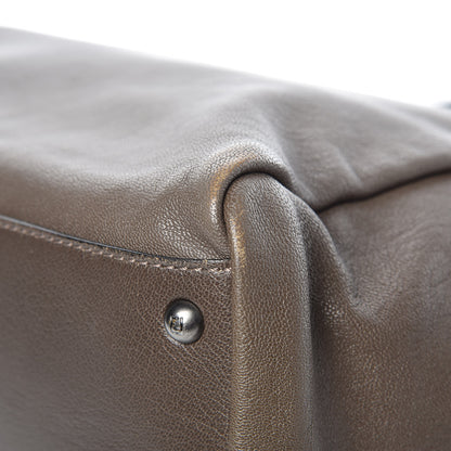 Fendi Goatskin Zucca Large Peekaboo Iconic Satchel Taupe Tobacco Moro 14 of 17