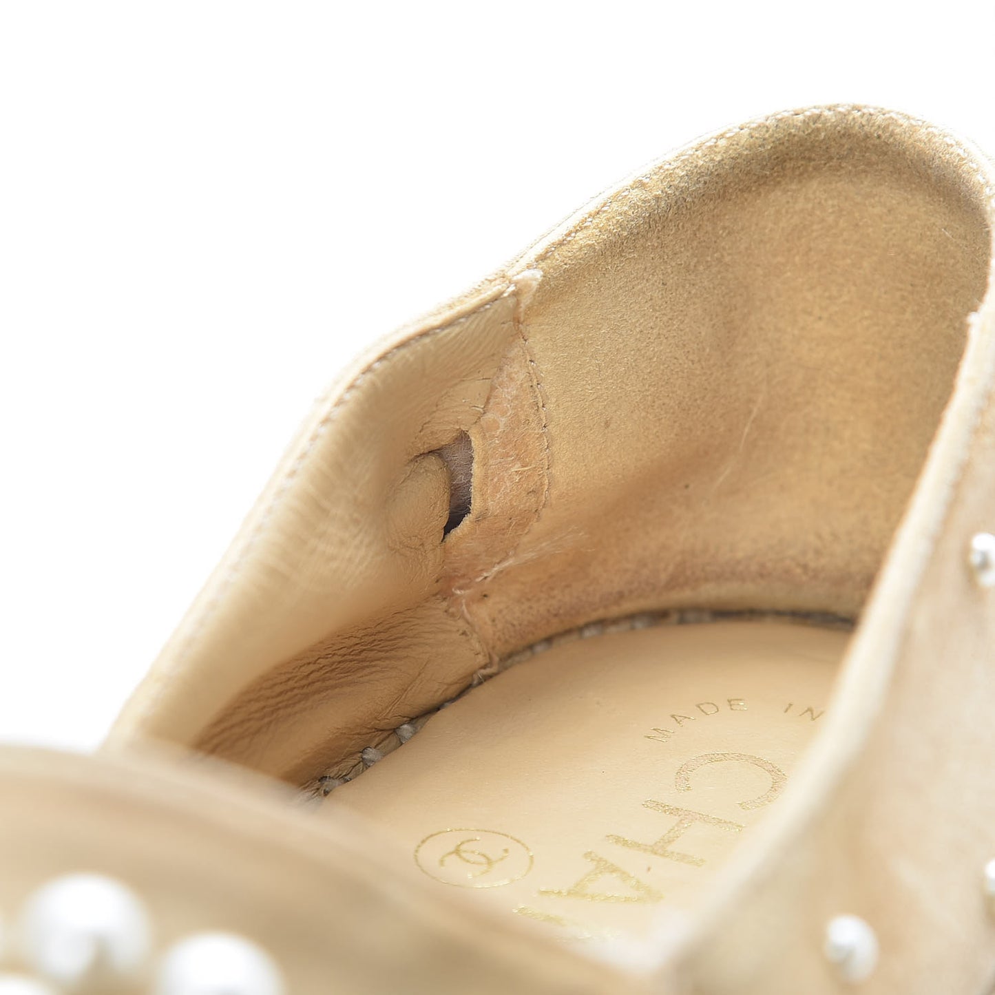 Suede Pearl CC Espadrilles 38 Beige Black