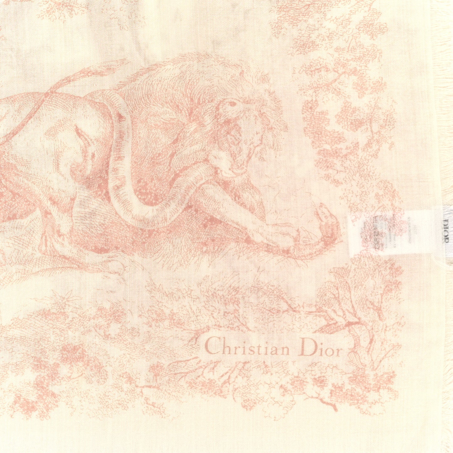 Wool Cashmere Silk Dioriviera Toile De Jouy Stole Pink