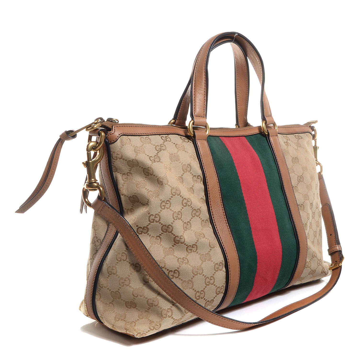 Gucci Monogram Web Medium Rania Top Handle Bag Sand 3 of 7
