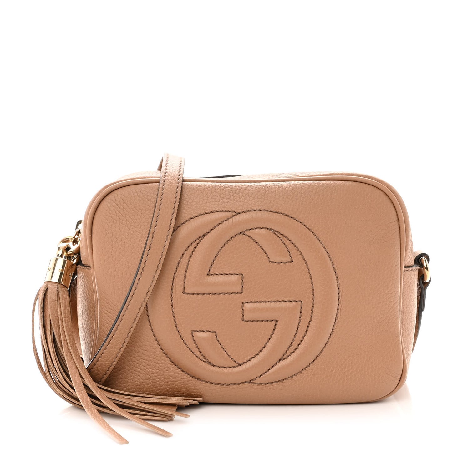 Pebbled Calfskin Small Soho Disco Bag Camelia