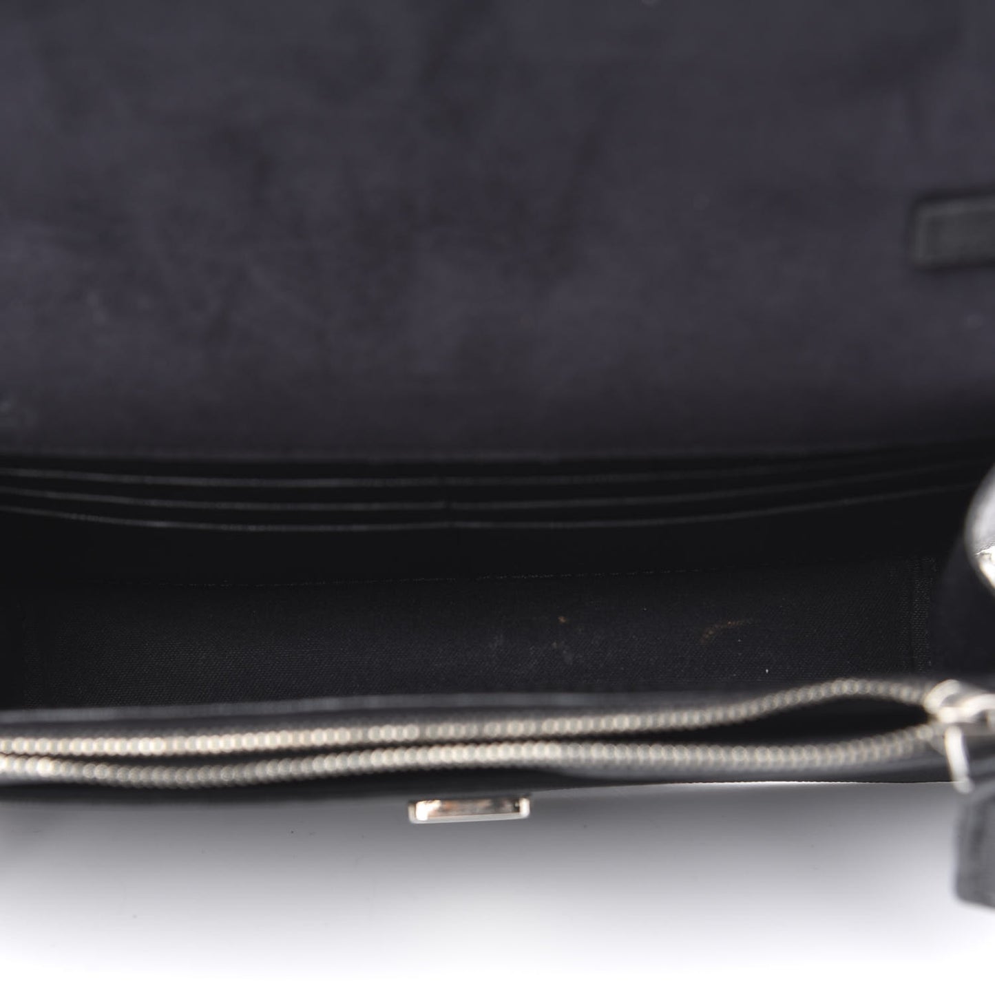 Vitello Elite Mink Fur Studded Karlito Tube Wallet on Chain Black
