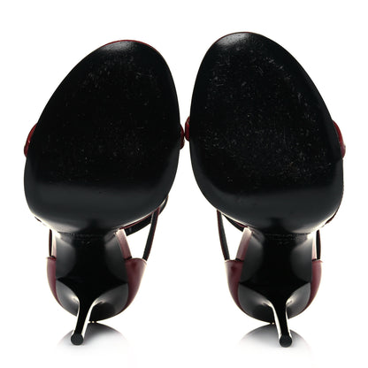 Saint Laurent Patent Calfskin Cassandra 100 Sandals 37 Red Laquer 5 of 10