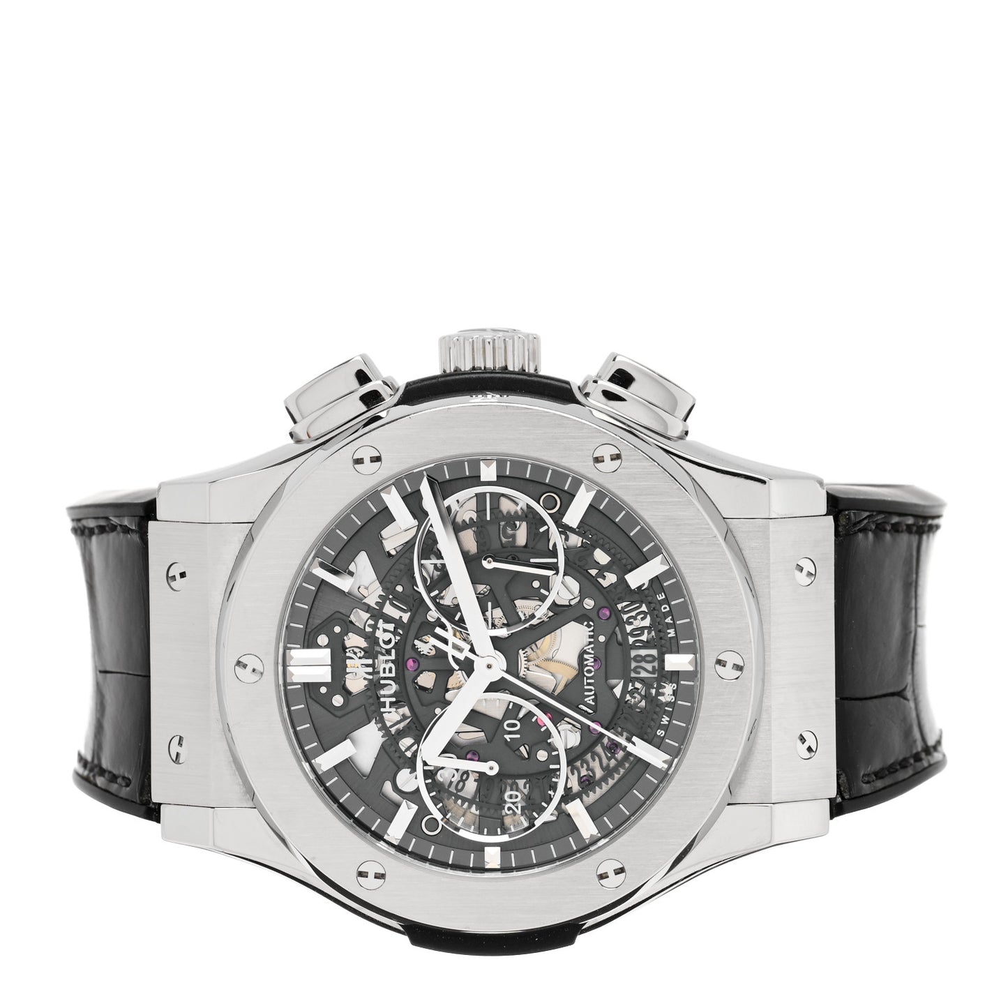 Titanium Alligator 45mm Classic Fusion Aerofusion Chronograph Automatic Watch Black 525.NX.0170.LR