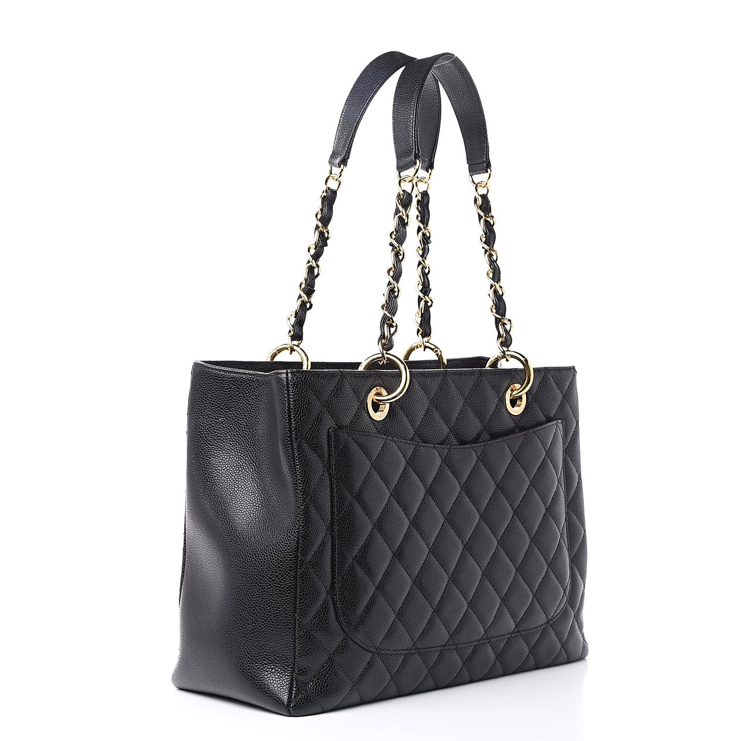 Caviar Quilted Grand Shopping Tote GST Black