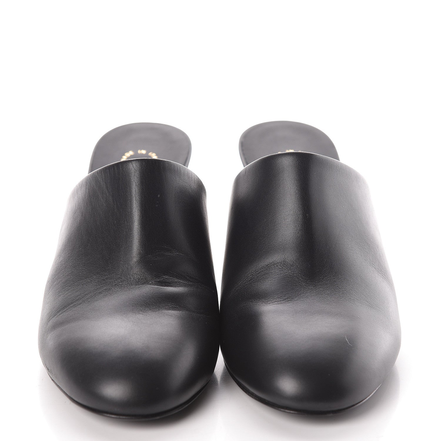 Chanel Calfskin CC Chain Mules Sandals 38 Black 2 of 8