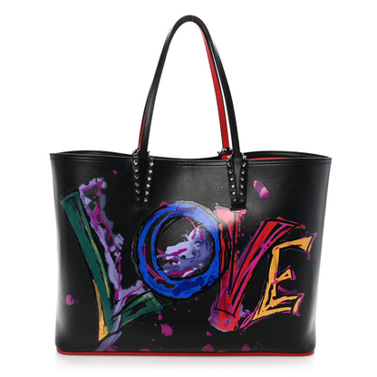 Christian Louboutin Calfskin Loubitag Spikes East West Cabata Love Tote Black 1 of 12