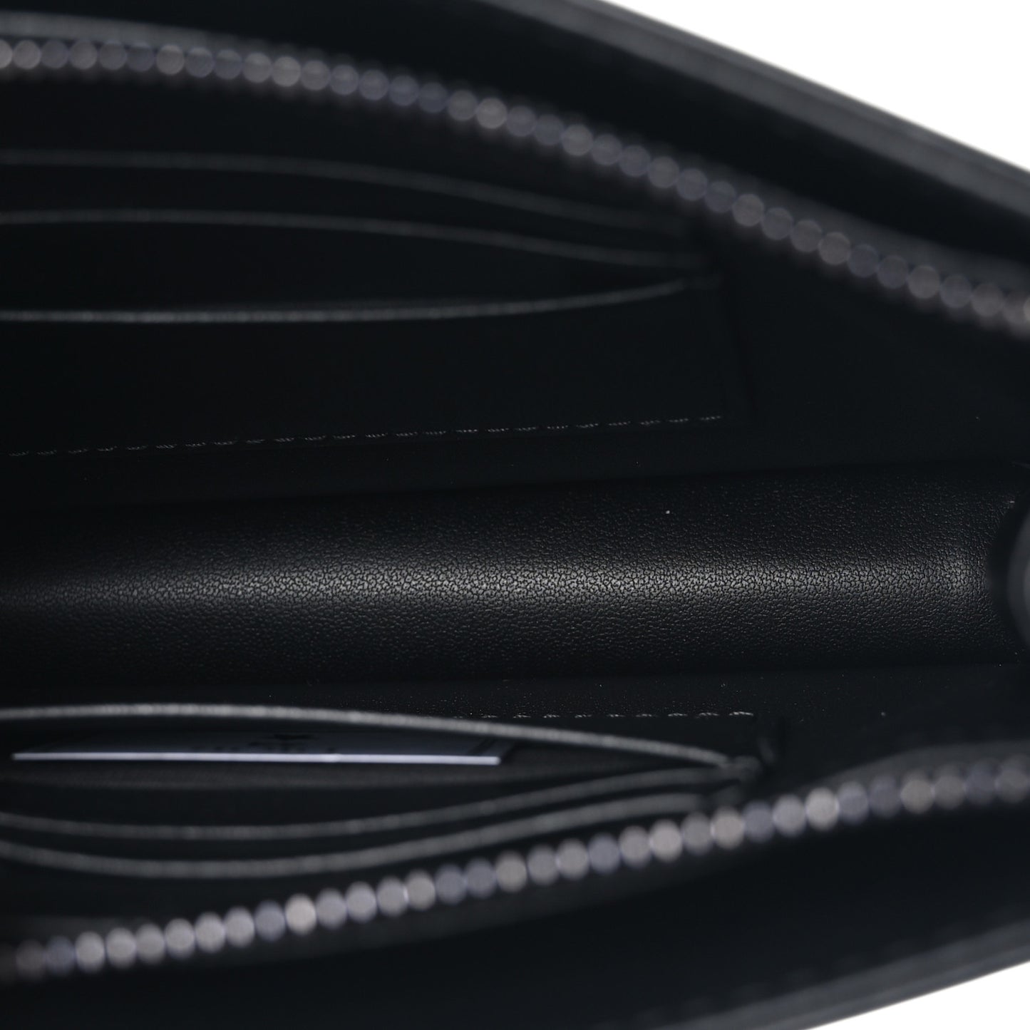 Calfskin Macrocannage Diamond Caro Zipped Pouch With Chain Black