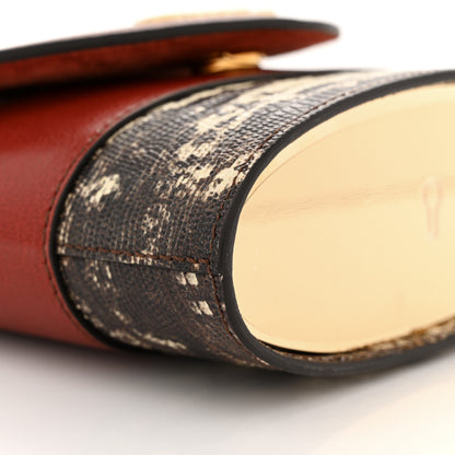 Chloe Calfskin Lizard Embossed Small Aby Lock Sepia Brown 9 of 10