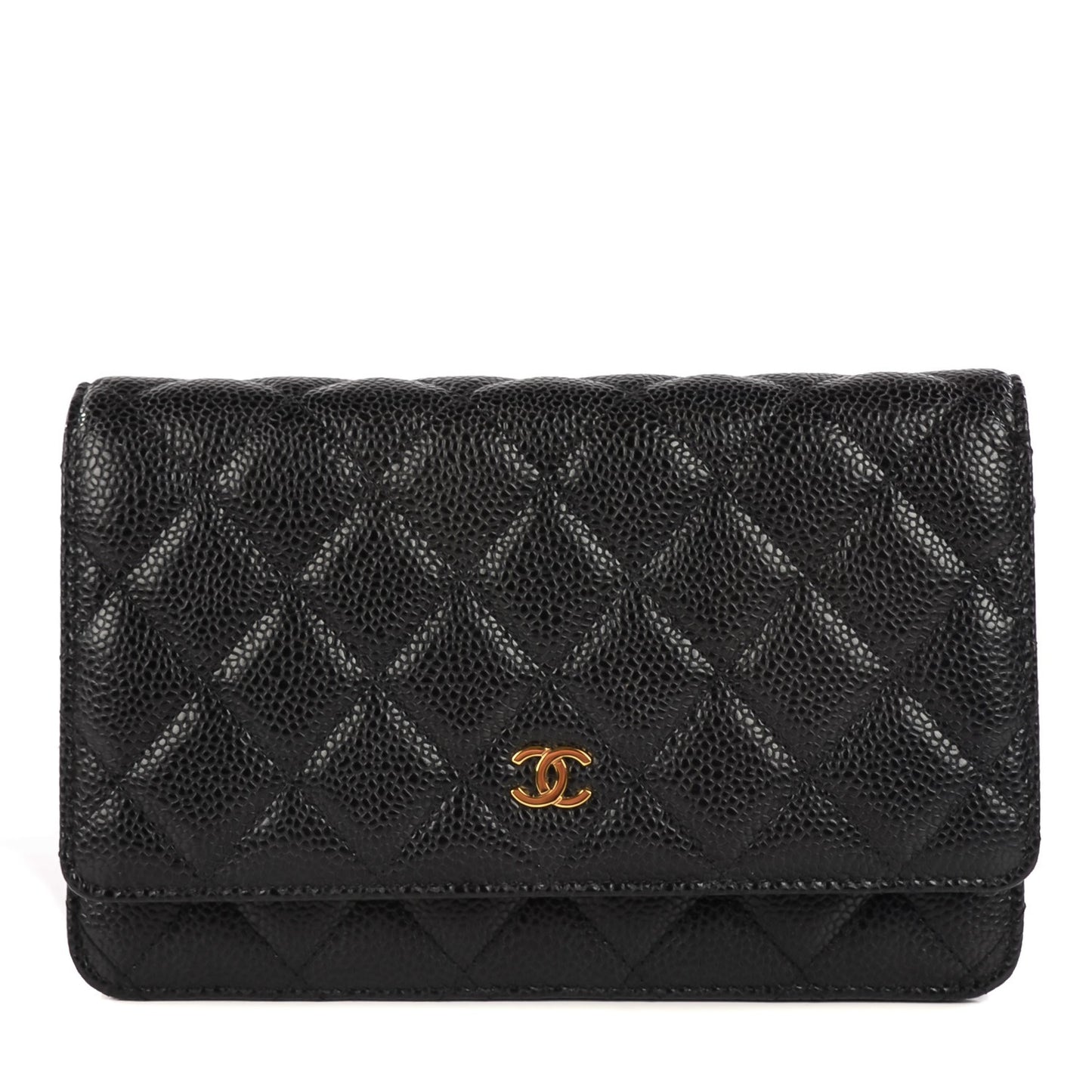 Caviar Quilted Wallet On Chain WOC Black