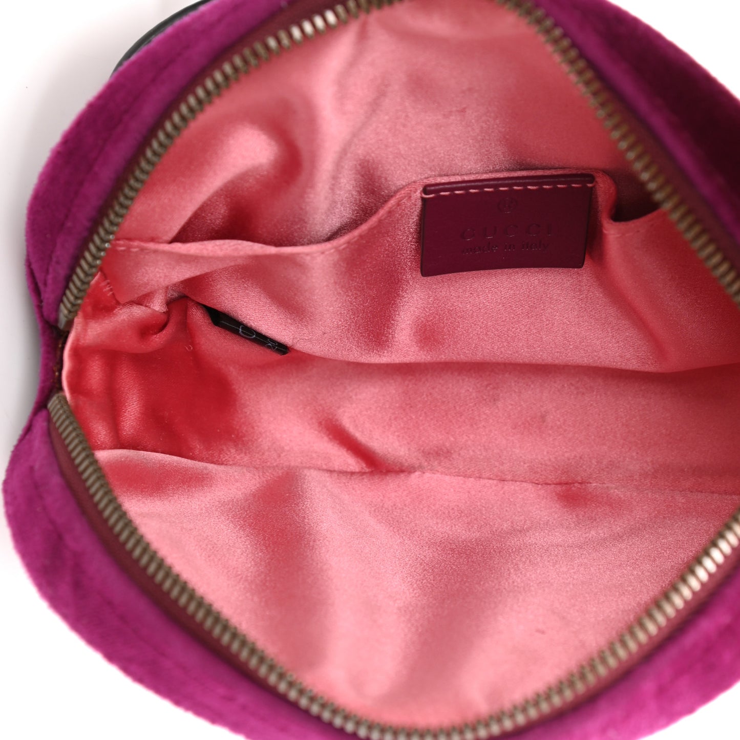 Velvet Matelasse GG Marmont Belt Bag 85 34 Fuchsia Violet Cyclamen