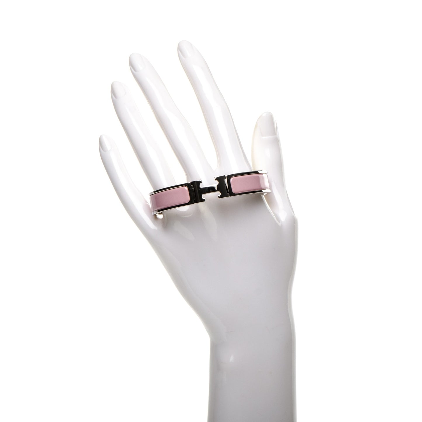 Enamel Narrow Clic Clac H Bracelet GM Rose Nacarat