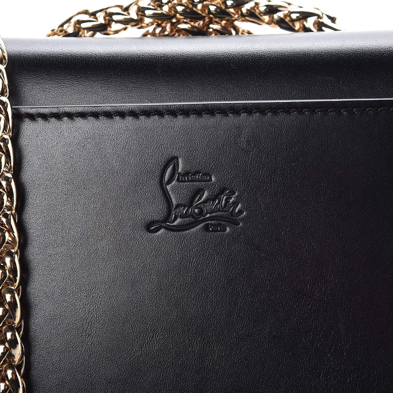 Christian Louboutin Calfskin Baby Sweety Charity NV Shoulder Bag Black 7 of 7