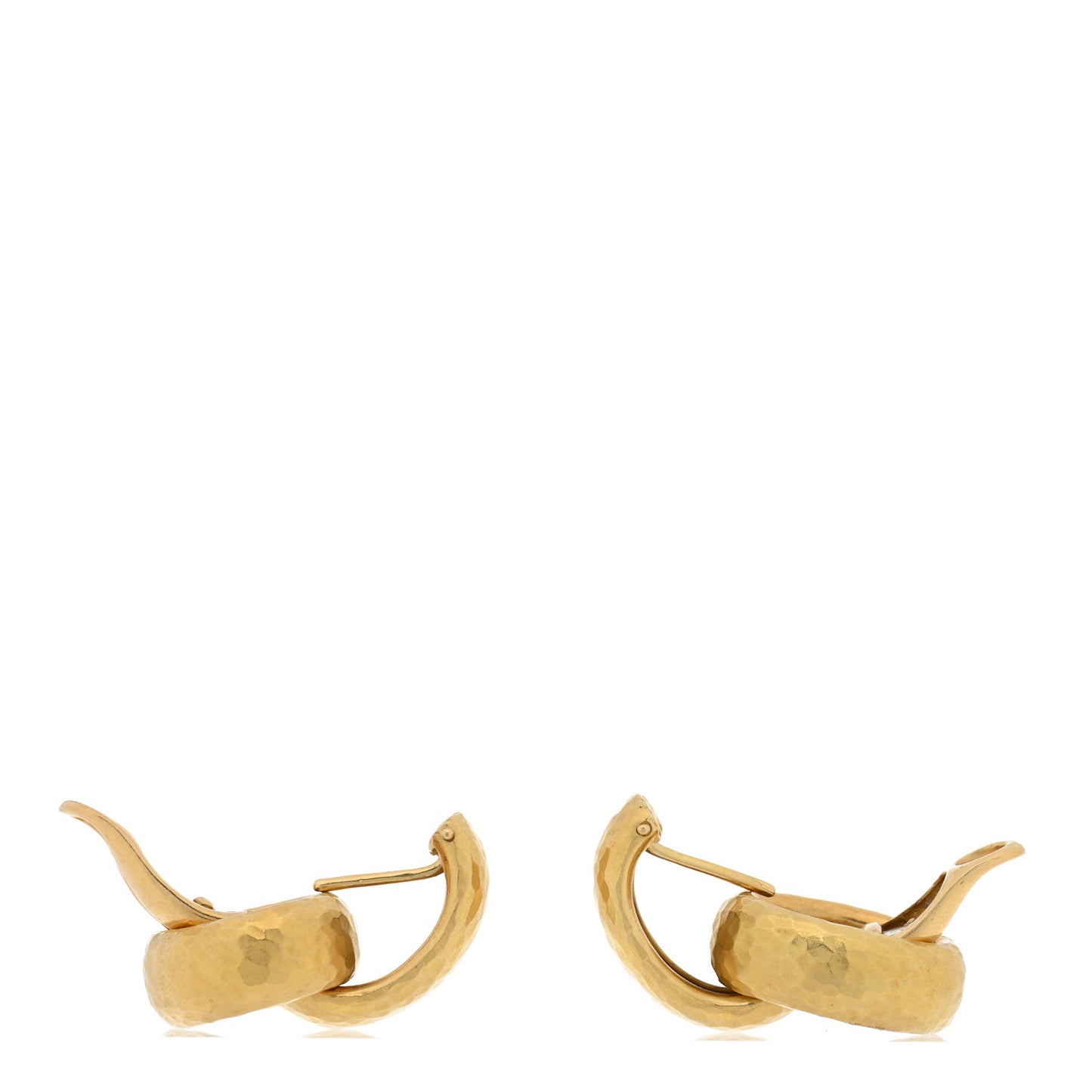 18K Yellow Gold Paloma Picasso Hammered Hoop Earrings