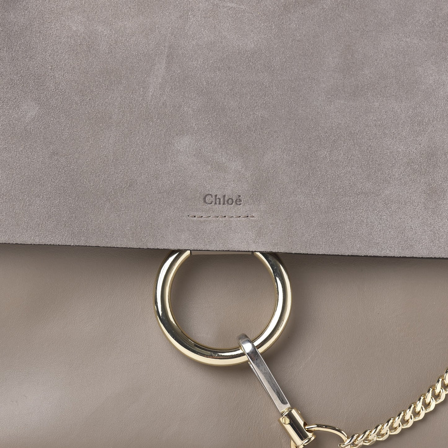 Calfskin Suede Medium Faye Shoulder Bag Motty Grey