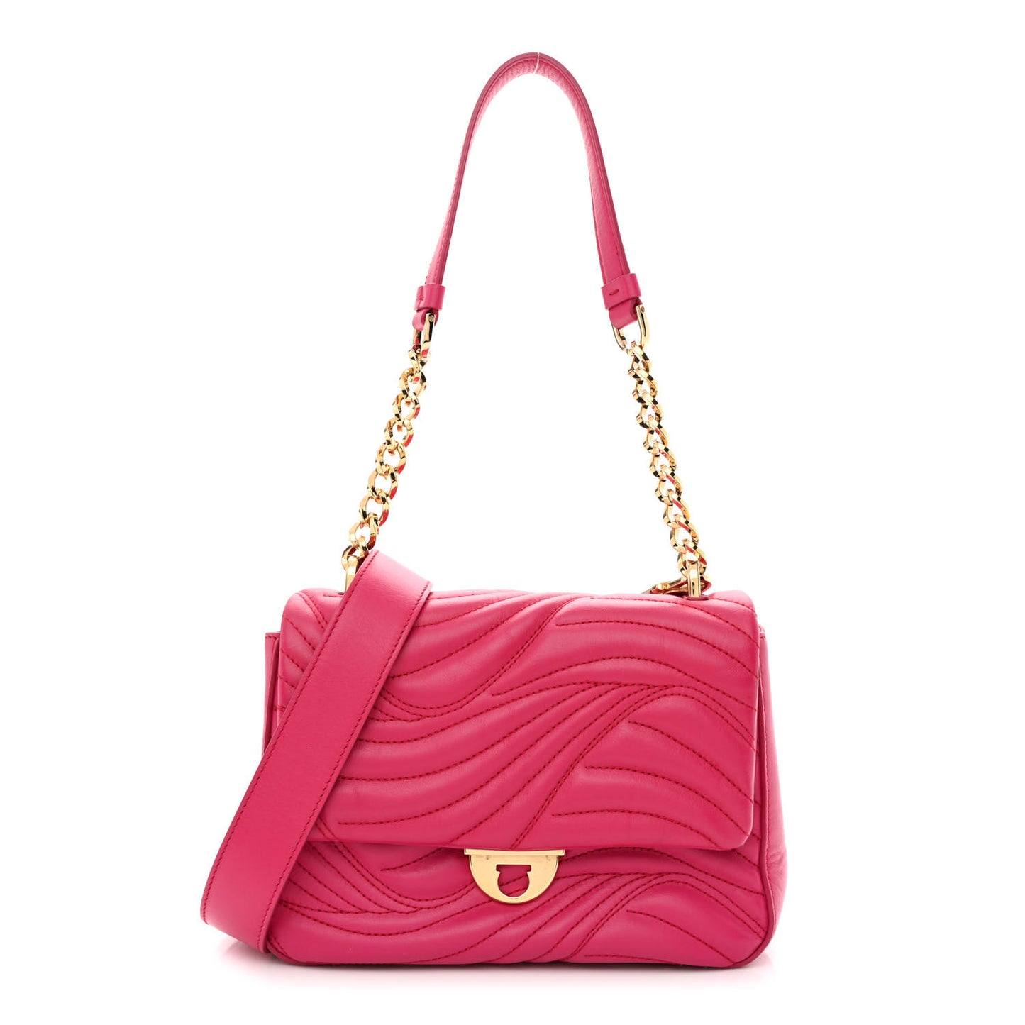 Calfskin Quilted Lexi Shoulder Bag Pink