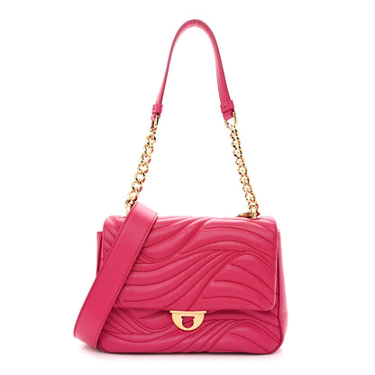 Salvatore Ferragamo Calfskin Quilted Lexi Shoulder Bag Pink 1 of 10