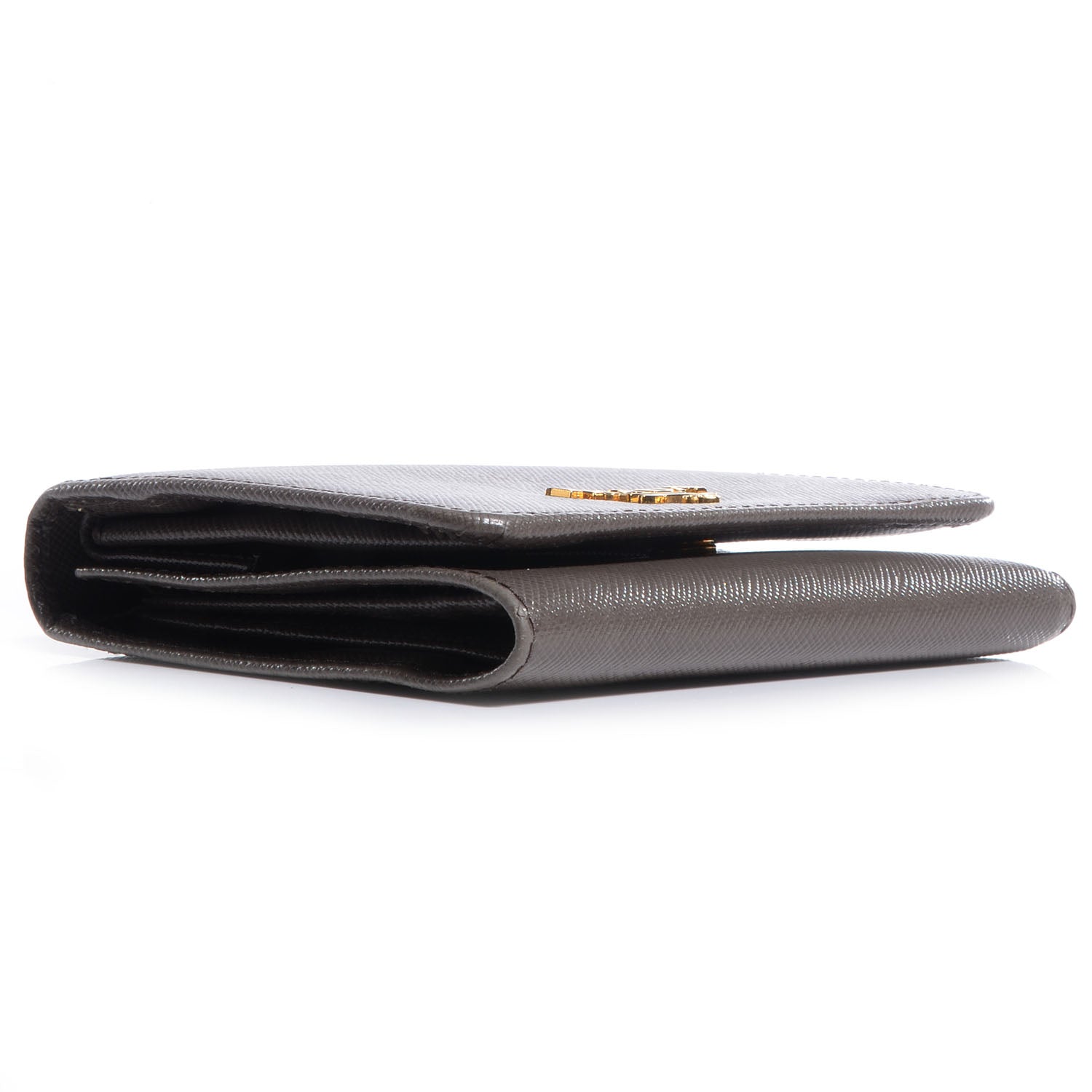 Prada Saffiano Metal Tri-Fold Wallet Grafite 3 of 7
