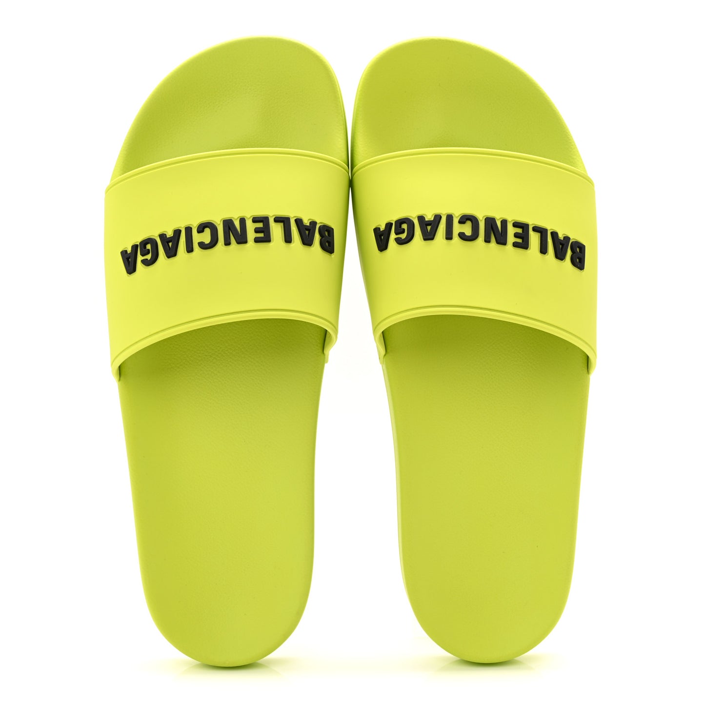 Rubber Mens Logo Pool Slide Sandals 44 Fluo Yellow