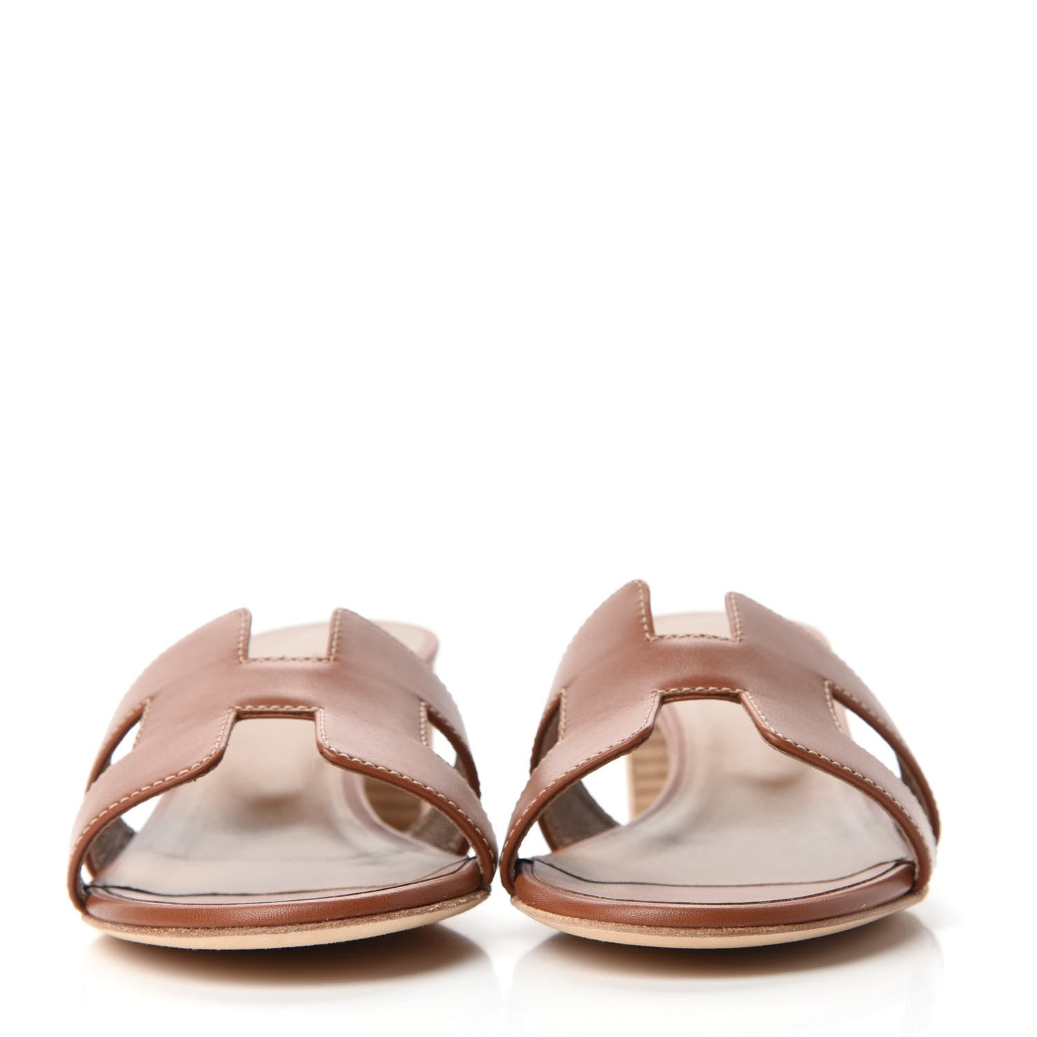 Hermes Calfskin Oasis Sandals 37 Gold 2 of 9