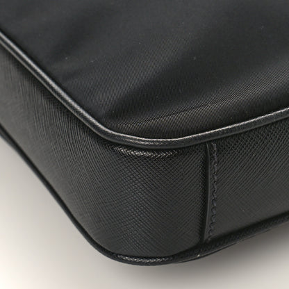 Prada Tessuto Nylon Saffiano Metal Triangle Logo Work Bag Black 7 of 8