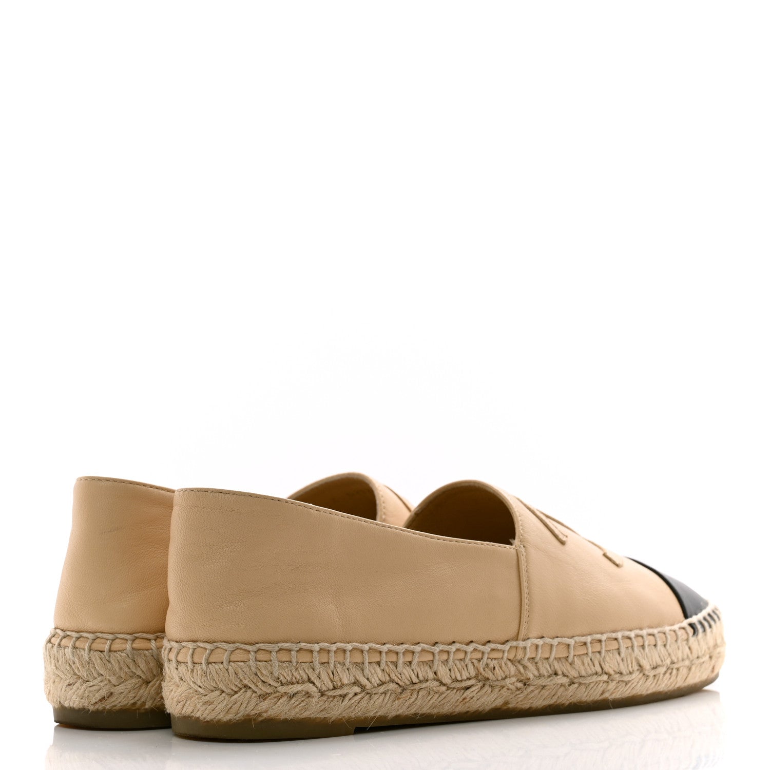 Chanel Lambskin CC Espadrilles 35 Beige Black 4 of 11