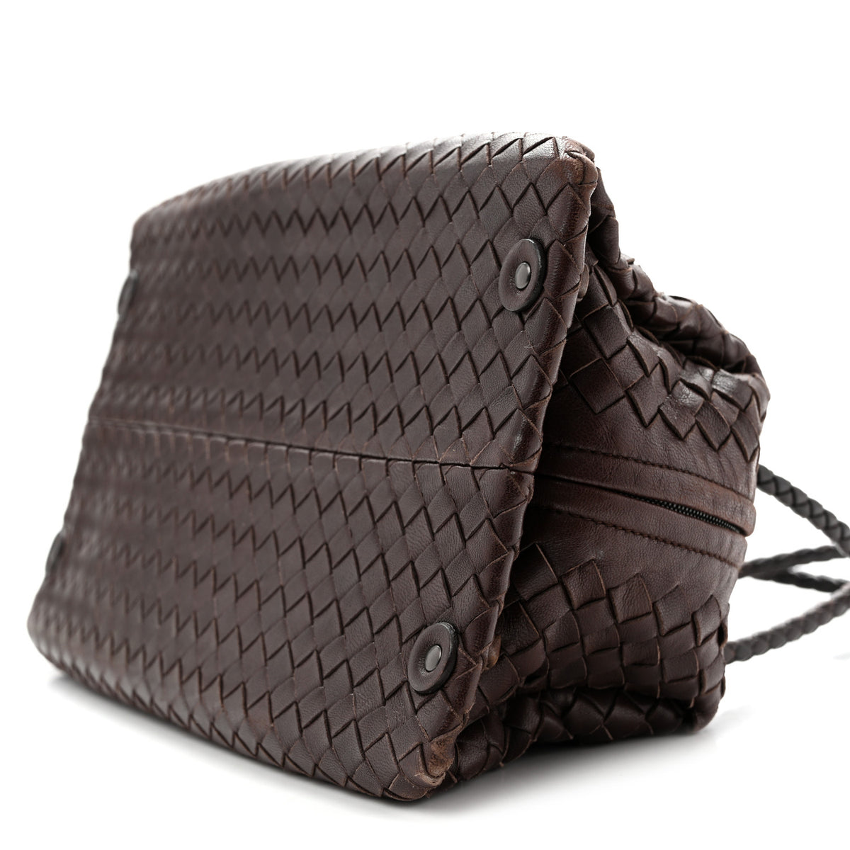 Nappa Intrecciato Satchel Ebano