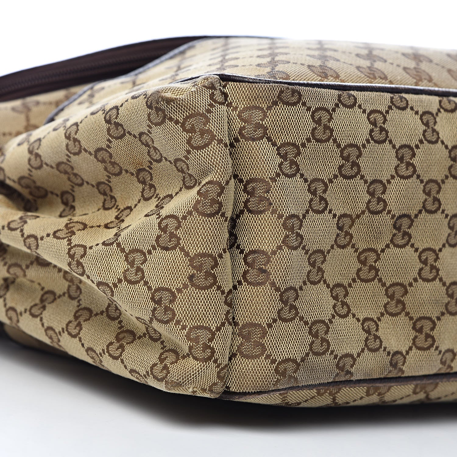 Gucci Monogram Natural Pigskin Large Diaper Bag Beige Ebony Cocoa Dark Chocolate 8 of 12