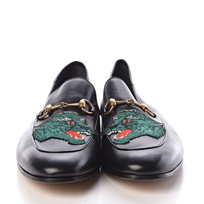Gucci Lambskin Wolf Embroidered Mens Brixton Horsebit Loafers 14 Black 2 of 8