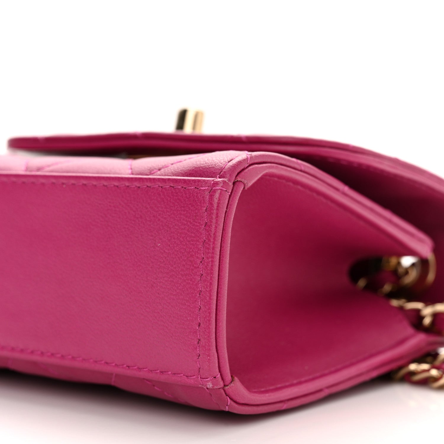 Chanel Lambskin Quilted Mini Trendy CC Clutch With Chain Fuchsia 10 of 11