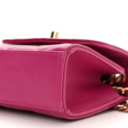 Chanel Lambskin Quilted Mini Trendy CC Clutch With Chain Fuchsia 10 of 11