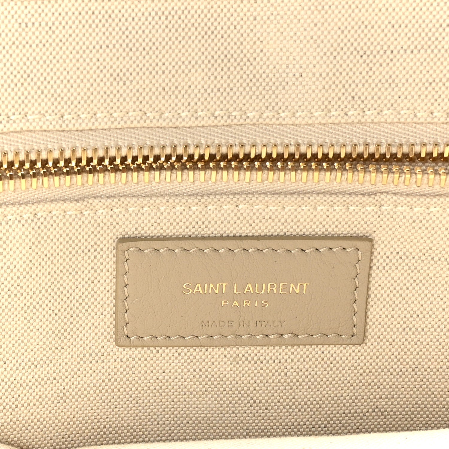Saint Laurent Linen Calfskin Rive Gauche Tote Beige Sea Salt 6 of 9