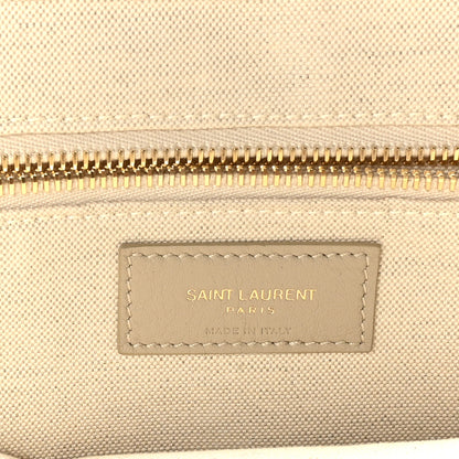 Saint Laurent Linen Calfskin Rive Gauche Tote Beige Sea Salt 6 of 9
