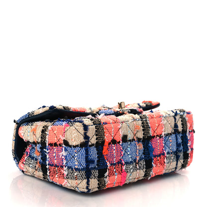 Chanel Tweed Quilted Mini Rectangular Flap Blue Orange Yellow 3 of 10