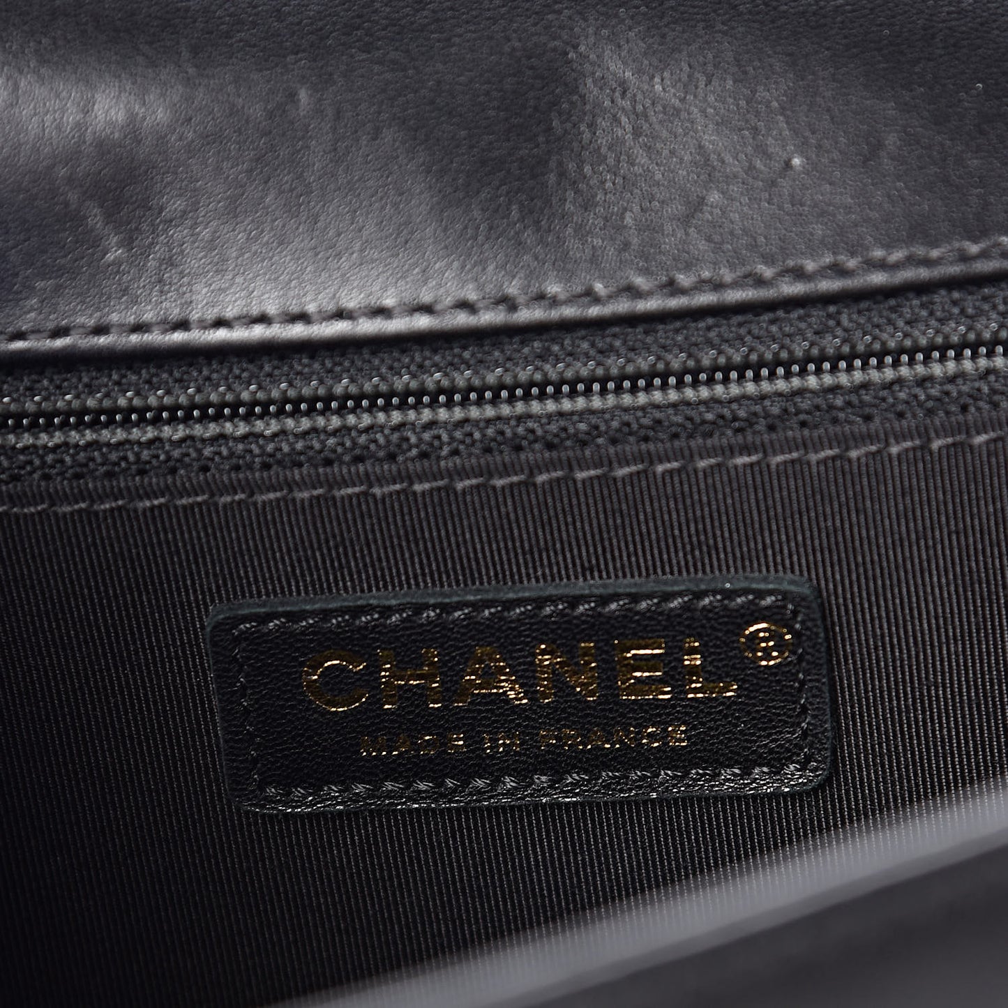 Lambskin Quilted Large Boy Flap Black