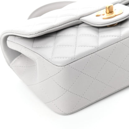 Chanel Lambskin Quilted Mini Top Handle Rectangular Flap Grey 10 of 10