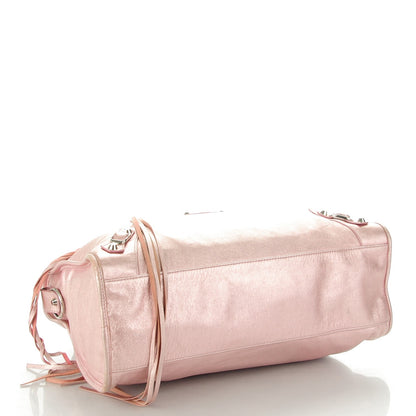 Balenciaga Metallic Agneau Classic Silver Hardware S City Sparkle Pale Rose 4 of 16