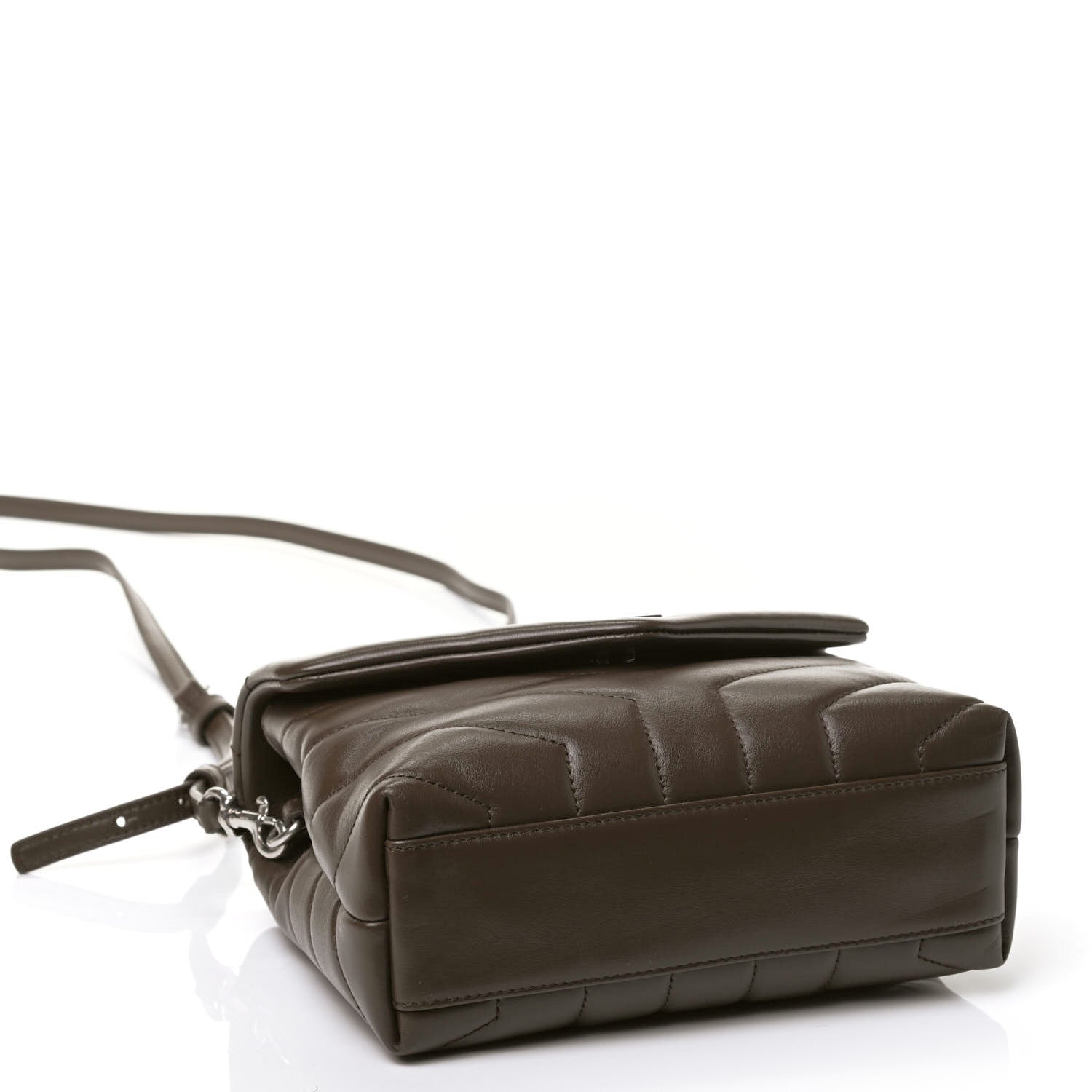 Saint Laurent Calfskin Y Quilted Monogram Toy Loulou Crossbody Bag Faggio 3 of 4