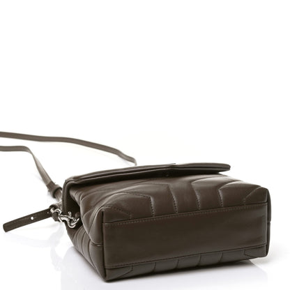 Saint Laurent Calfskin Y Quilted Monogram Toy Loulou Crossbody Bag Faggio 3 of 4