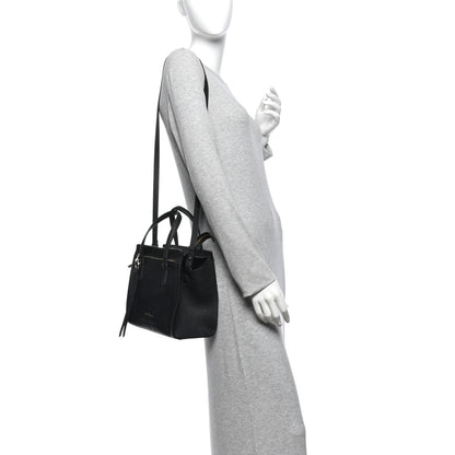 Salvatore Ferragamo Hammered Calfskin Double Handle Small Amy Tote  Black 2 of 9