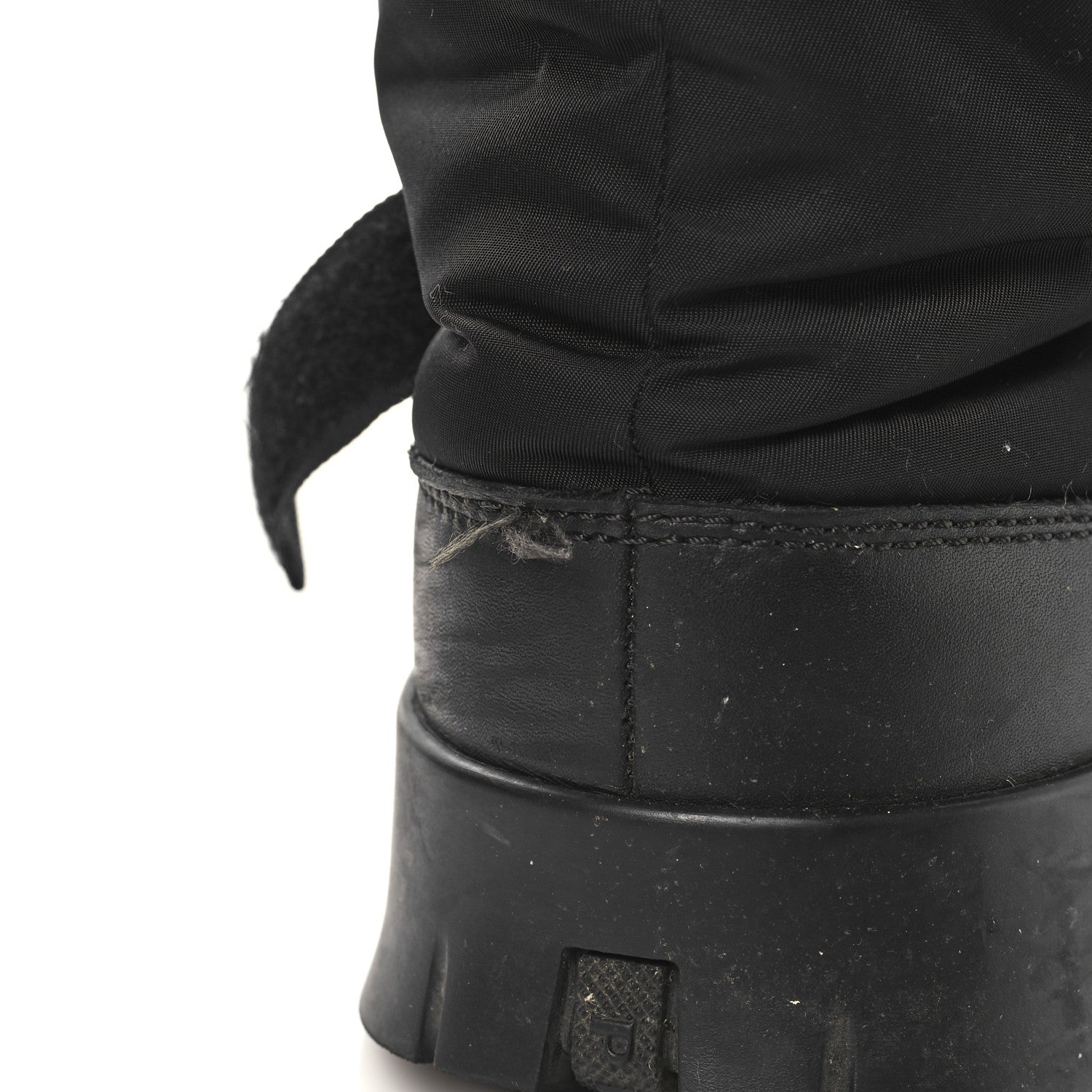 Prada Re-Nylon Gabardine Rubber Triangle Logo Mens Padded Snow Boots 8.5 Black 7 of 7