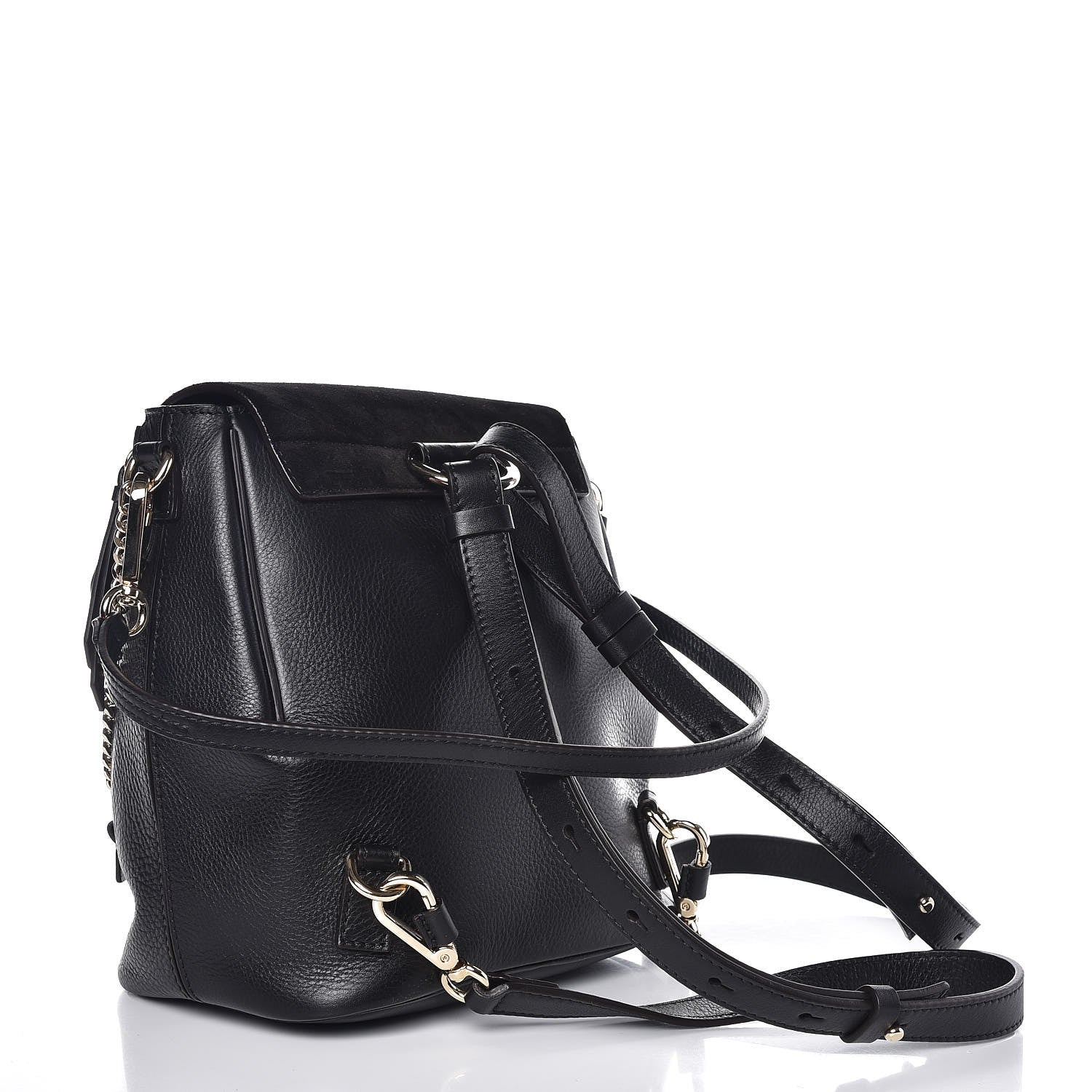 Chloe Suede Calfskin Small Faye Backpack Black 3 of 8