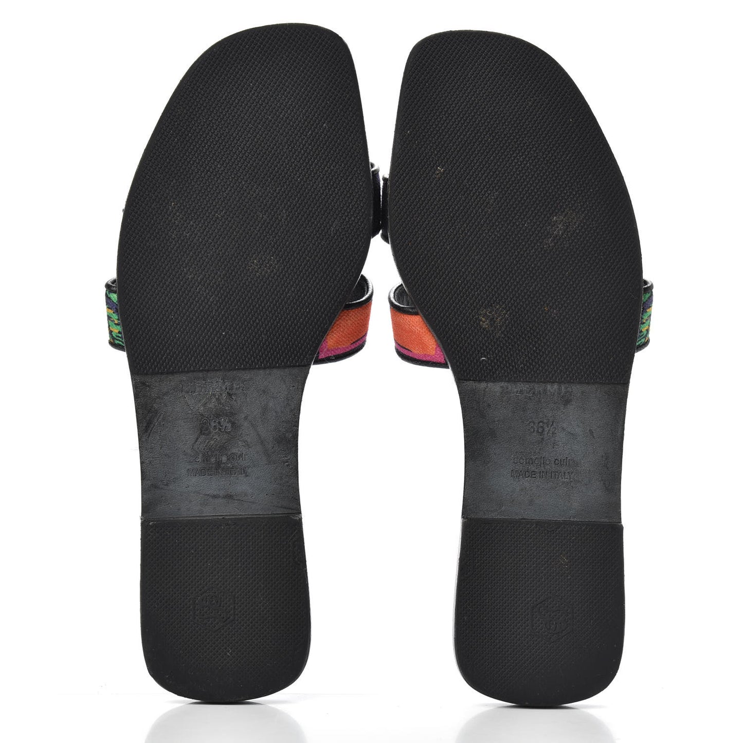 Cotton Canvas Tropical Modernisme Oran Sandals 36.5 Black