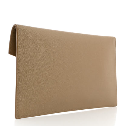 Saint Laurent Grain De Poudre Uptown Pouch Dark Beige 3 of 7