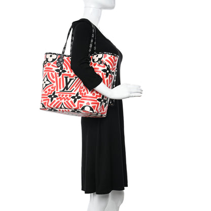 Louis Vuitton Monogram Giant Crafty Neverfull MM Creme Rouge Black 2 of 10