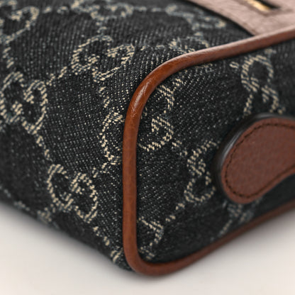 Gucci New Denim GG Monogram Dollar Calfskin Mini Ophidia Shoulder Bag Blue Tea Cuir Epilog 9 of 9