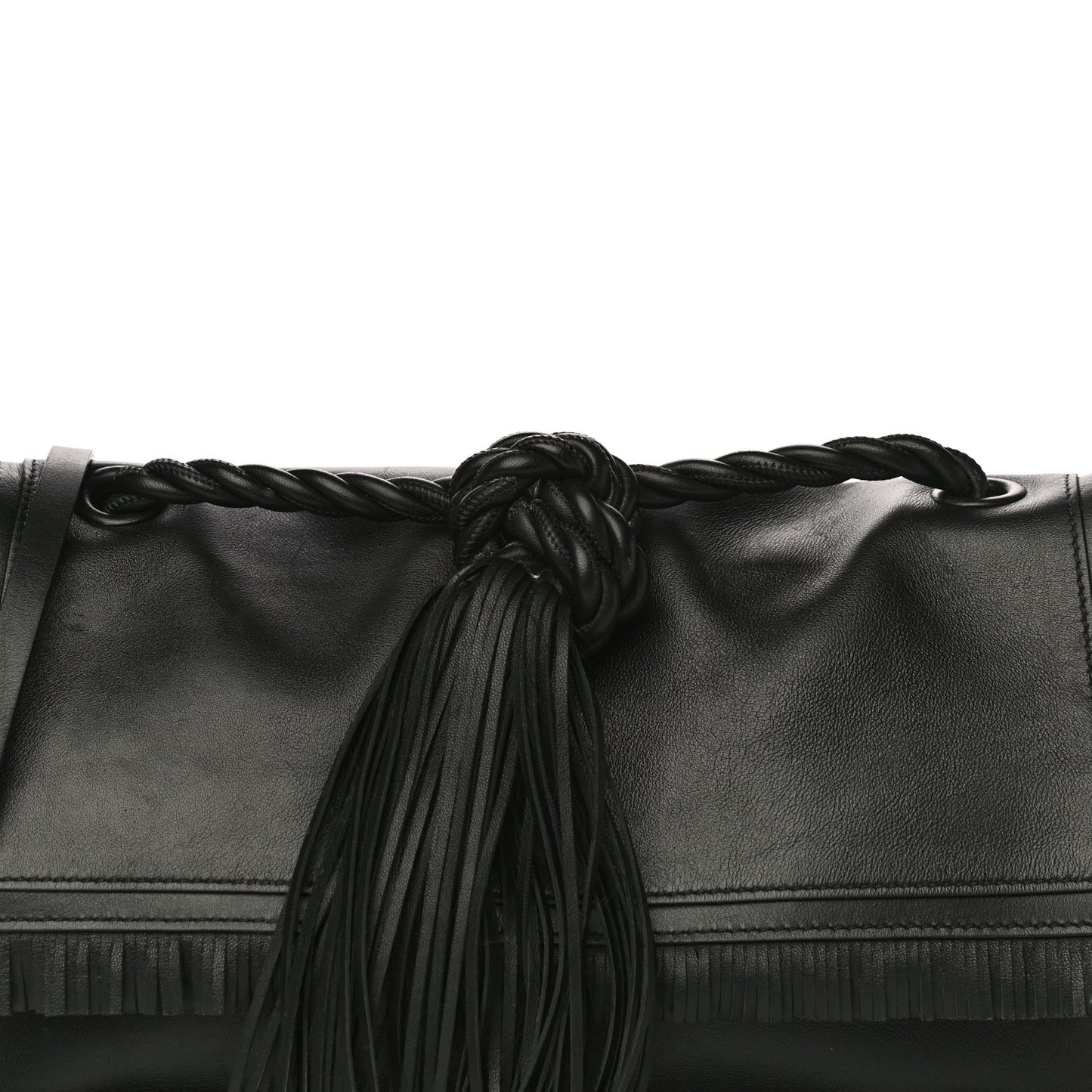 Calfskin The Rope Crossbody Bag Black