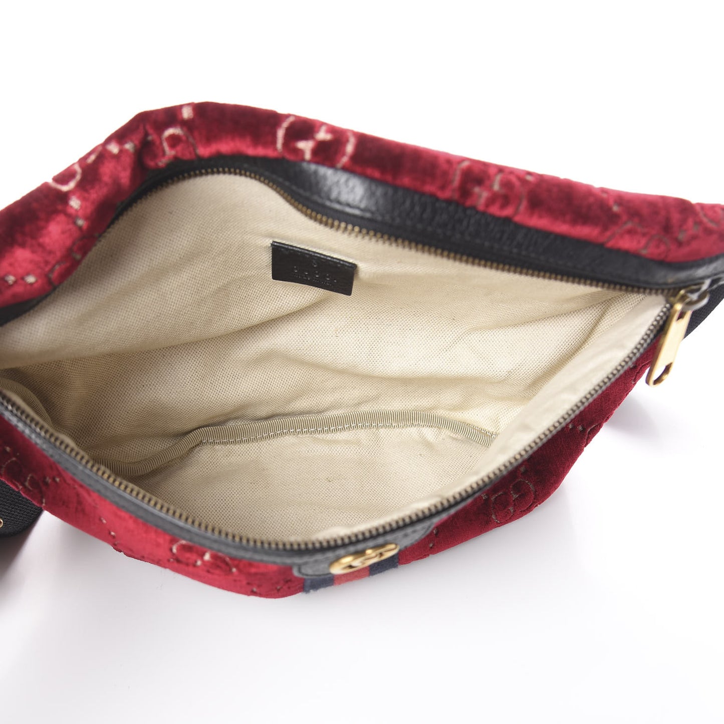 GG Monogram Velvet Belt Bag Red Cipria